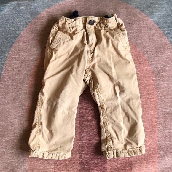 Baby Gap Kahki Plaid Comfy Lined Pants - Picture 1 of 8